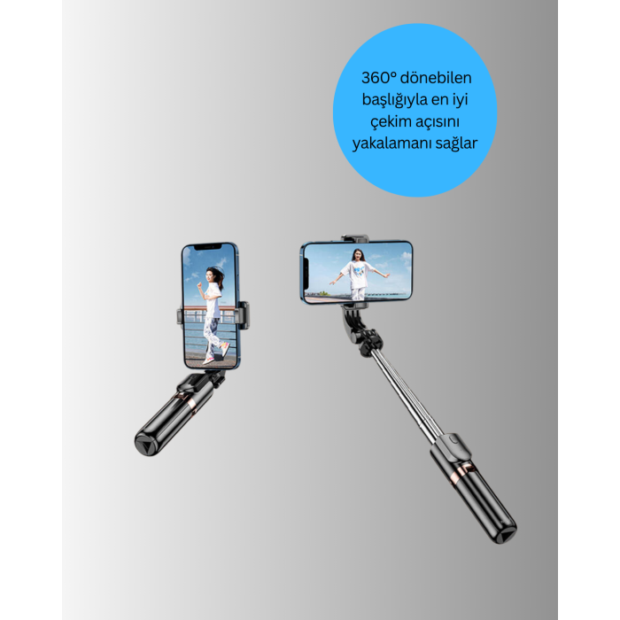 Bluetooth Işıklı Uzaktan Kumandalı Selfie Çubuğu – 130 cm Yükseklik - Lisinya