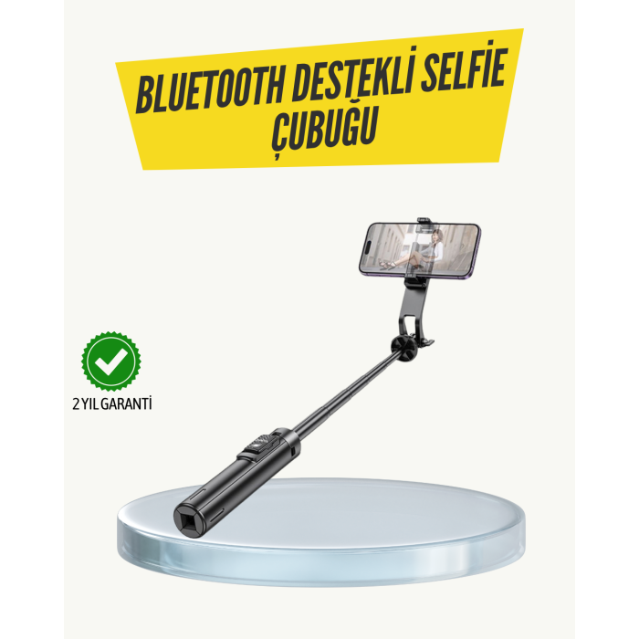 Bluetooth Selfie Çubuğu – Işıklı, Katlanabilir, Uzaktan Kumandalı - Lisinya