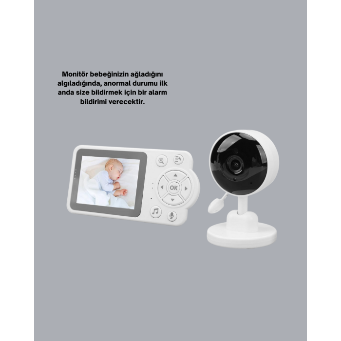 Gece Görüşlü Bebek Kamerası Ninni ve Alarm Özellikli - Lisinya