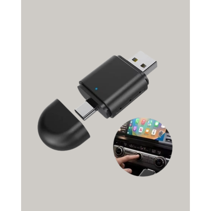 Kablosuz CarPlay ve Android Auto Adaptörü – USB-A & Type-C Girişli Akıllı Dönüştürücü - Lisinya
