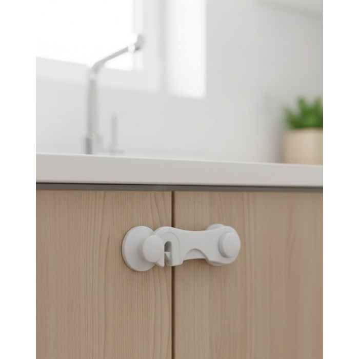 4 Adet Bebek Güvenlik Dolap Kilidi Çift Taraflı Bantlı Kolay Montajlı Emniyet Seti - Lisinya