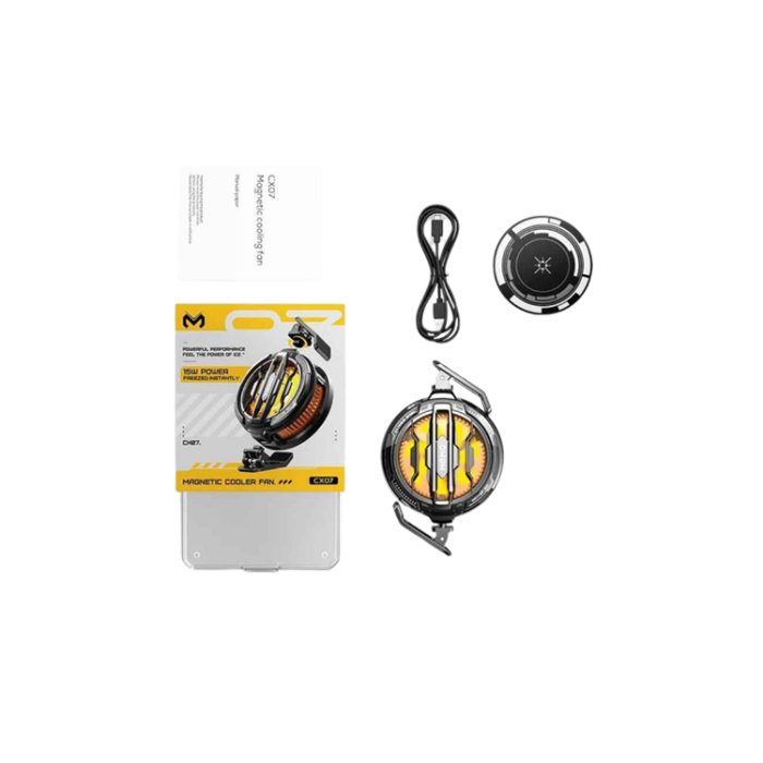 LED Işıklı Telefon Soğutucu | Ultra Sessiz Fan | Mıknatıslı ve Aparatlı Bağlantı - Lisinya