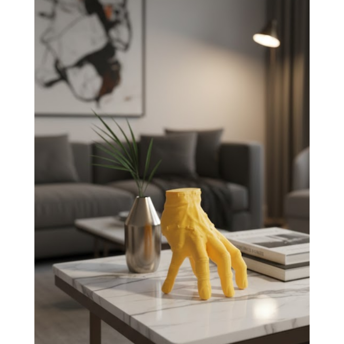 3D Dekoratif Sarı El Obje 17x16 cm Şık ve Dikkat Çekici Tasarım - Lisinya