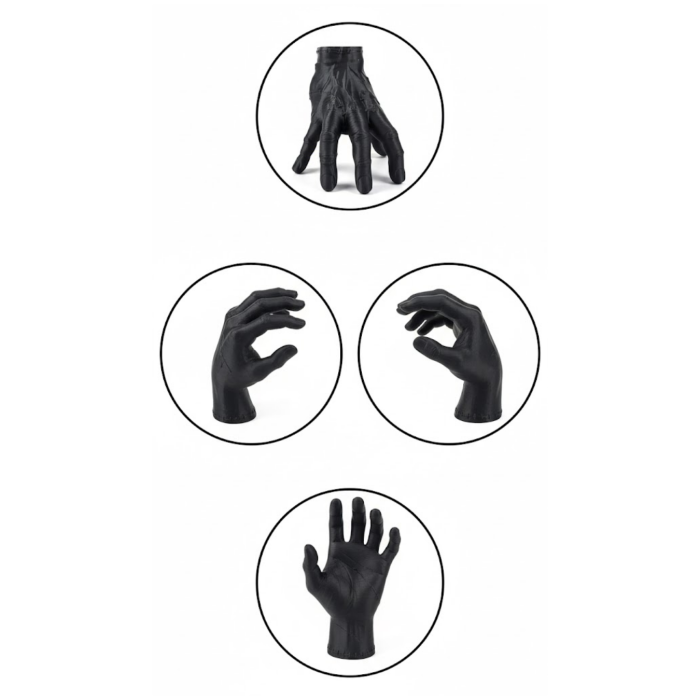 3D Siyah El Dekoratif Biblo 17x16 cm Modern ve Şık Tasarım - Lisinya