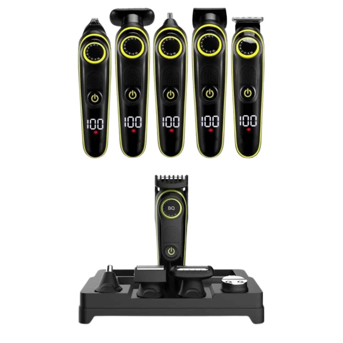 5 Başlıklı Şarjlı Tıraş Makinesi Led Ekran Saç Sakal Ense Tıraşına Uygun Bakım Seti - Lisinya