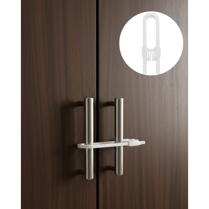 4 Adet Dolap Kapak Kilidi Ev İçi Güvenlik İçin Pratik Koruma Seti - Lisinya