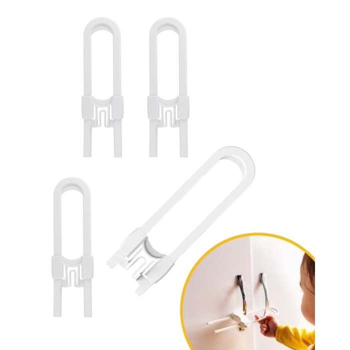 4 Adet Dolap Emniyet Kilidi Çocuk Güvenliği İçin Güçlü ve Dayanıklı Set - Lisinya