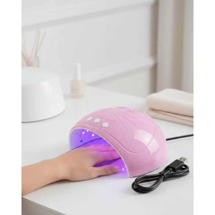 Ultraviyole Işıklı 15 Ledli 45W Oje Kurutucu Makine Pembe - Lisinya