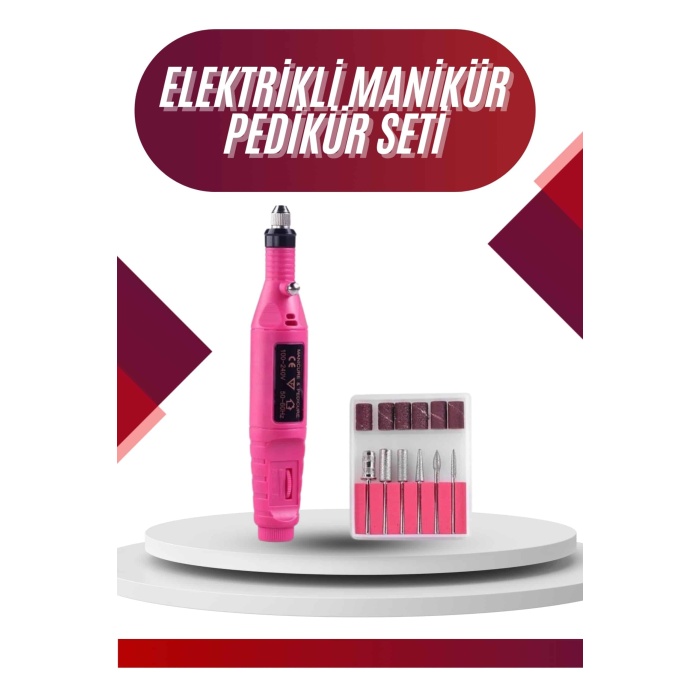 Elektrikli Profesyonel Manikür Pedikür Seti Değiştirilebilir Başlık Seçeneği - Lisinya