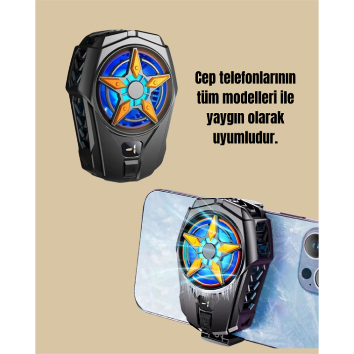 Mobil Cihaz Soğutma Radyatörü – Metal+ABS, Type-C Kablolu - Lisinya