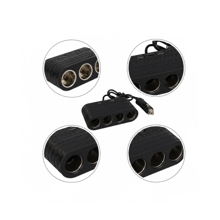 Araç İçi Güç Dağıtıcı 4 Çakmaklık 2 USB 1 Type C Şarj Ünitesi - Lisinya