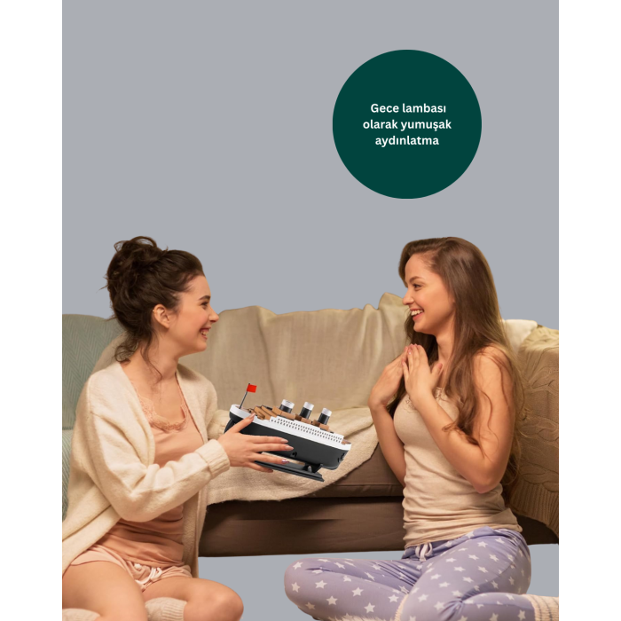 Titanik Gemi Tasarımlı LED Işıklı Hava Nemlendirici Buhar Efektli Oda Difüzörü - Lisinya