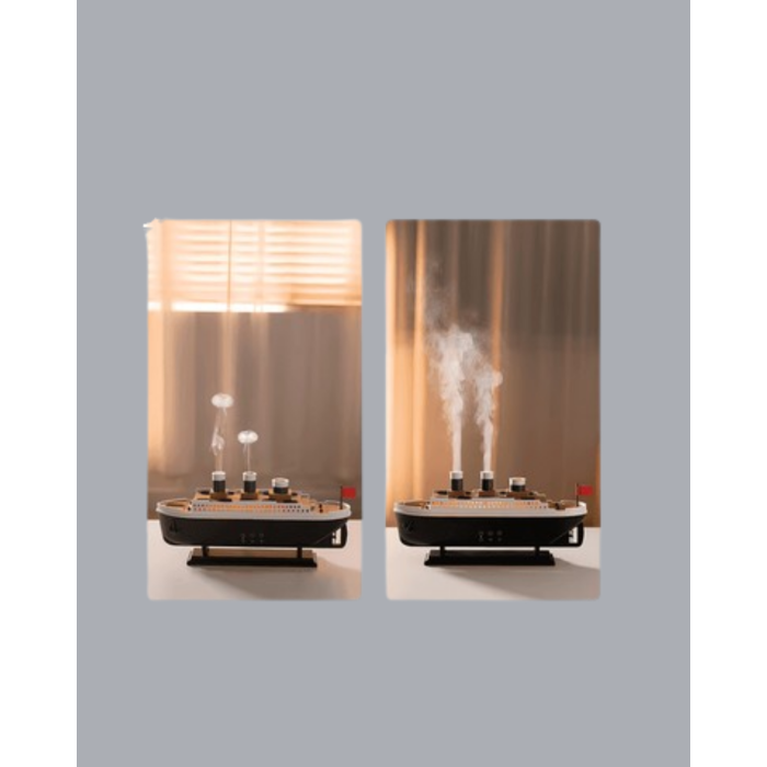 Ultra Sessiz Titanik Gemi LED Işıklı Aroma Difüzörü Oda Nemlendirici - Lisinya