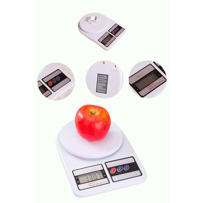 Mutfak Tartısı Dijital Göstergeli Hassas Tartı 10 Kg Kapasiteli - Lisinya