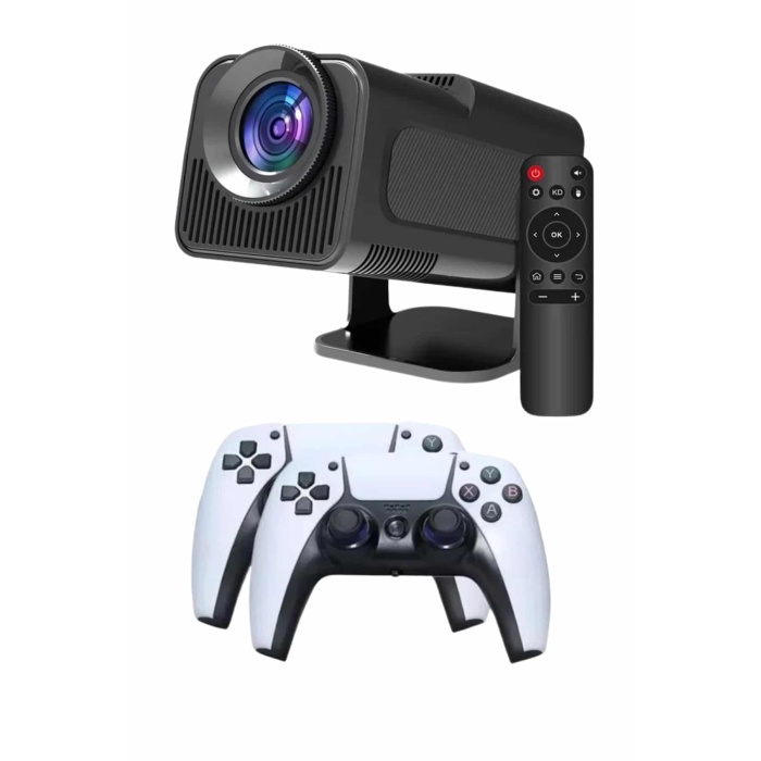 Çift Kollu Game Box Projeksiyon Cihazı Kumandalı Android Tv Dahili Hoparlör - Lisinya