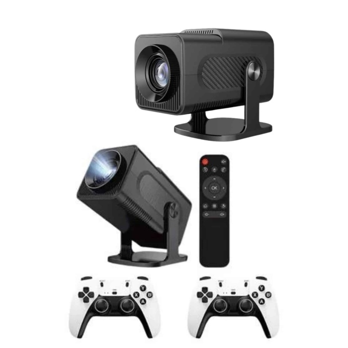 Çift Kollu Game Box Projeksiyon Cihazı Kumandalı Android Tv Dahili Hoparlör - Lisinya