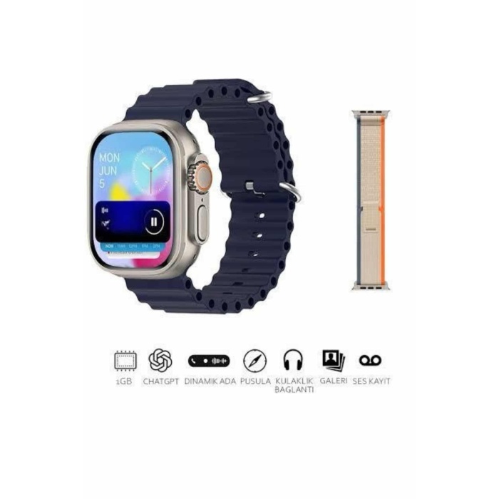 Akıllı Saat Çok Fonksiyonlu Unısex Sosyal Medya Girişli Bluetooth Bağlantılı - Lisinya