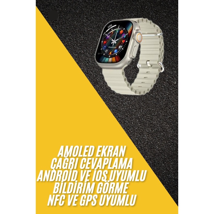 Akıllı Saat Kol Saati Android ve İOS Uyumlu Nabız Ölçer Sesli Asistan - Lisinya