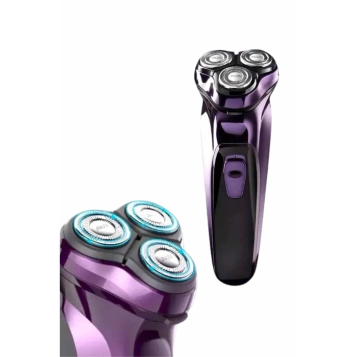 3 Bıçaklı Döner Başlıklı Sakal Sıfır Alma Tıraş Makinesi Profesyonel Paslanmaz Çelik - Lisinya