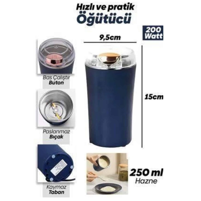 Dayanıklı Paslanmaz Çelik Kolay Kullanım Kahve Ve Baharat Öğütücü - Lisinya