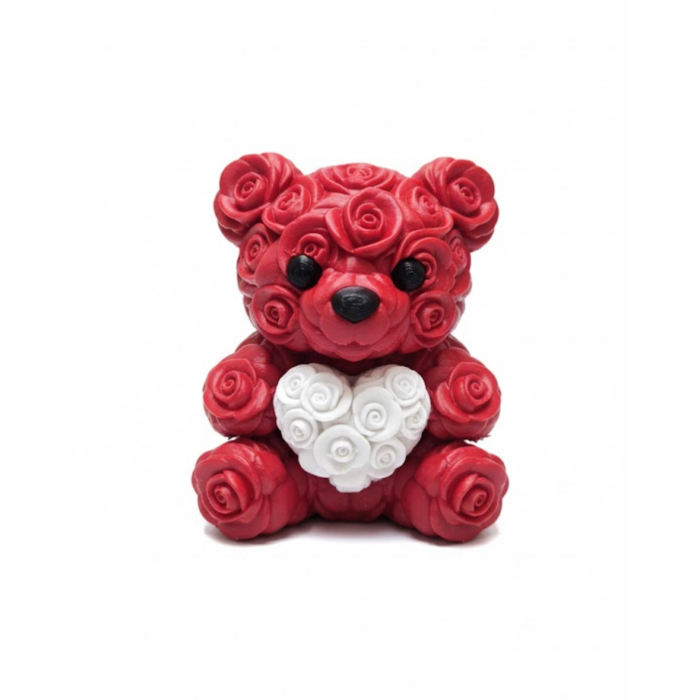 10 cm 3D Kalp Tutan Ayıcık Dekoratif Sevgililer Günü Hediyesi - Lisinya