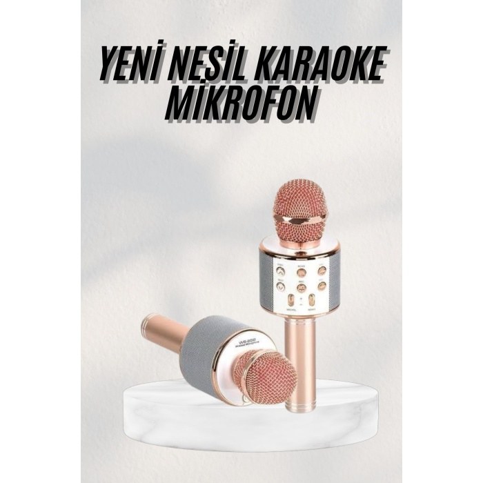 Bluetooth Hoparlör USB AUX SD Kart Kaoroke Mikrofon Uzun Pil Ömrü - Lisinya