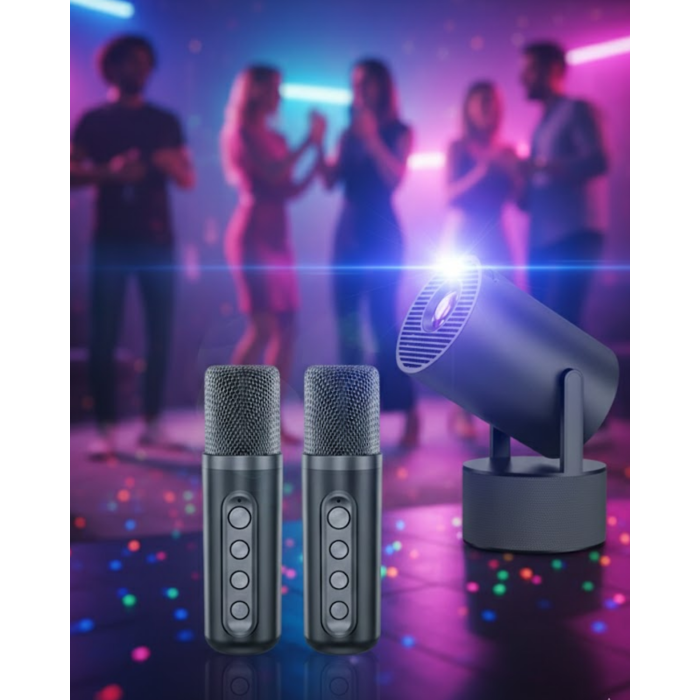 Android Sistemli Projeksiyon Kareoke Cihazı 180° Döner Başlıklı - Lisinya