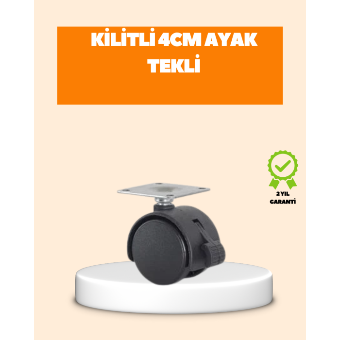 4 cm Kilit Mekanizmalı Mobilya Ayağı Tekli - Lisinya