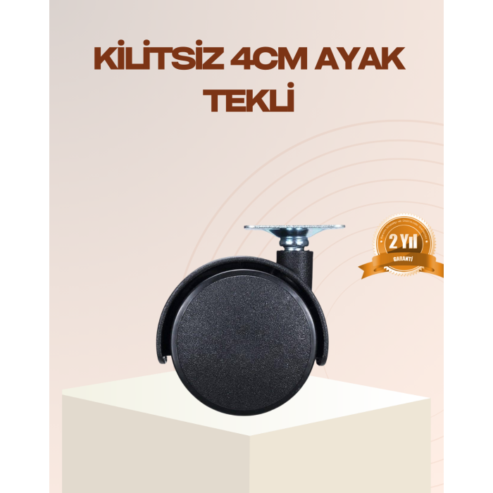 4 cm Kilitsiz Mobilya Ayağı Tekli Kolay Dönen Masa ve Sehpa Ayağı - Lisinya
