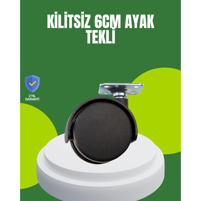 Kilitsiz 6 cm Tekerlek Ayak Tek Adet - Lisinya