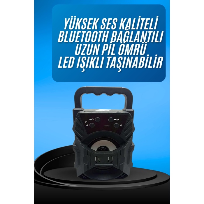 Işıklı Bluetooth Hoparlör Ses Bombası Taşınabilir Yüksek Ses Kaliteli Radyo Özelliği - Lisinya