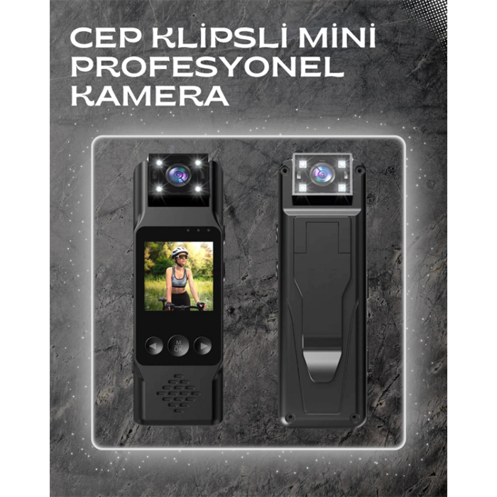 WiFi Destekli Mini Kamera – 180° Dönebilen Lens, 1080P Video, TFT Ekranlı - Lisinya