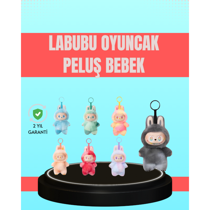 Yumuşak Kumaşlı 20 cm Labubu Peluş – 3 Yaş Üzeri Uygun - Lisinya
