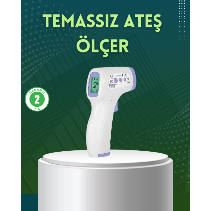 Kızılötesi Temassız Ateş Ölçer LCD Ekranlı Hassas Termometre - Lisinya