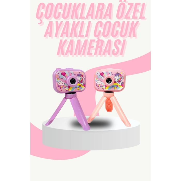 Çocuk Için Eğitici Video Kamera Ayaklı Mini Fotoğraf Makinesi - Lisinya