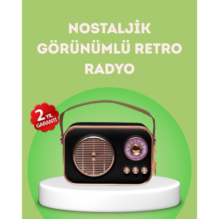 Nostaljik Retro Radyo – Bluetooth, USB ve FM Özellikli Şık Tasarım - Lisinya
