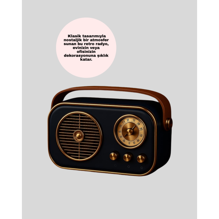 Nostaljik Retro Radyo – Bluetooth, USB ve FM Özellikli Şık Tasarım - Lisinya