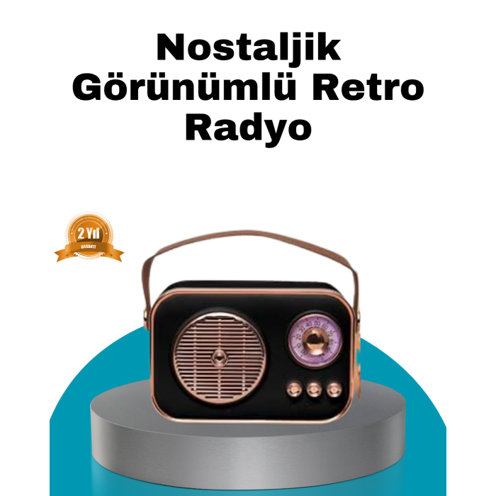 Retro Tarz Kablosuz Radyo – Bluetooth, USB ve TF Kart Girişli - Lisinya