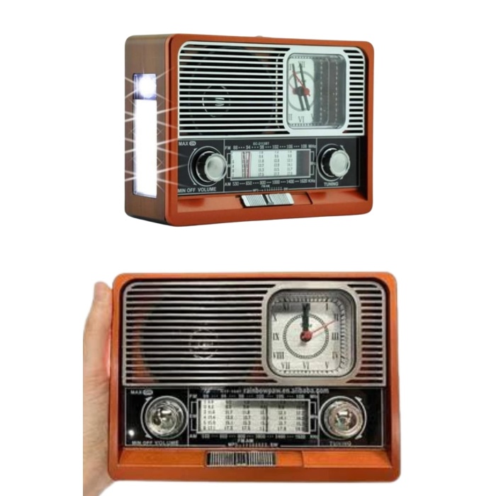 Nostaljik Vintage Radyo Taşınabilir Bluetooth Bağlantılı Hoparlör Radyo - Lisinya