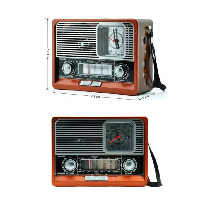 Nostaljik Vintage Radyo Taşınabilir Bluetooth Bağlantılı Hoparlör Radyo - Lisinya