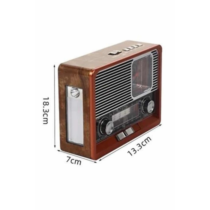 Vintage Nostaljik Radyo AUX USB SD Kart Girişli Şarjlı Bluetooth Bağlantılı - Lisinya