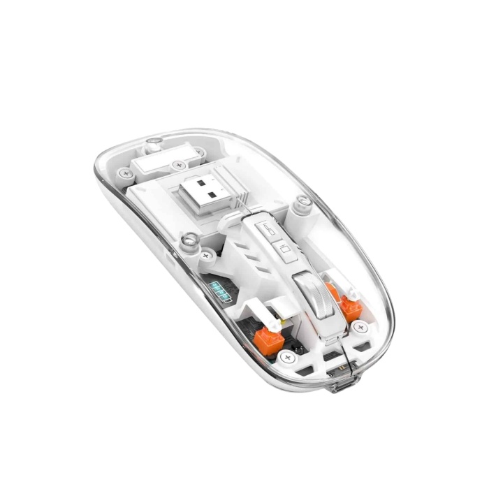Sessiz Tıklama Çift Modlu Bluetooth Ve Alıcı Şeffaf Mouse Fare - Lisinya