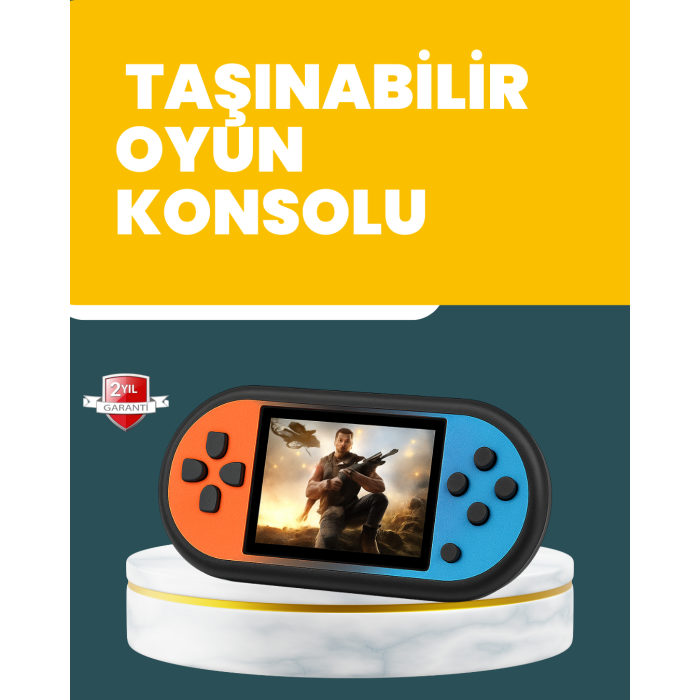 520 Oyunlu Mini Oyun Konsolu AV Çıkışlı HD LCD Ekranlı - Lisinya