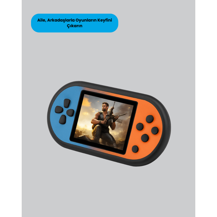 Retro 520 Oyunlu Taşınabilir Konsol HD Ekran USB Şarjlı - Lisinya