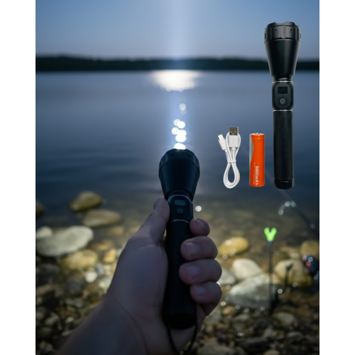 60W Güçlü LED El Feneri 6000 Lümen Uzun Mesafe Aydınlatma Seti - Lisinya