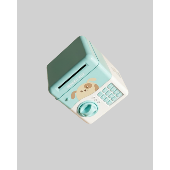 Çocuklar İçin Su Yeşili ATM Kasa Tasarımlı Şifreli Kumbara - Lisinya