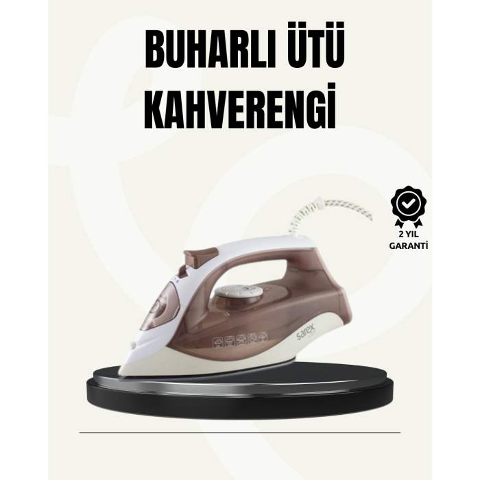 Buharlı Ütü 2200W Seramik Taban 300 ml Kahverengi Dikey Ütüleme - Lisinya