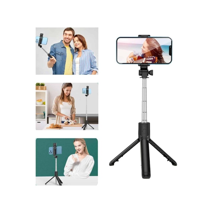 Cep Telefonu Tripod Standı Manyetik Selfie Sopa Bluetooth Uzaktan Kumandalı - Lisinya