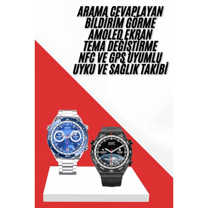 Akıllı Saat 1.62 İnç Ultimate Nabız Sensörlü Sesli Görüşme Yapabilen - Lisinya