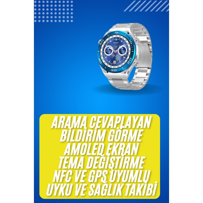 2025 Model Yuvarlak Ekran Android ve İOS Uyumlu GPS Takibi Yapabilen Akıllı Saat - Lisinya